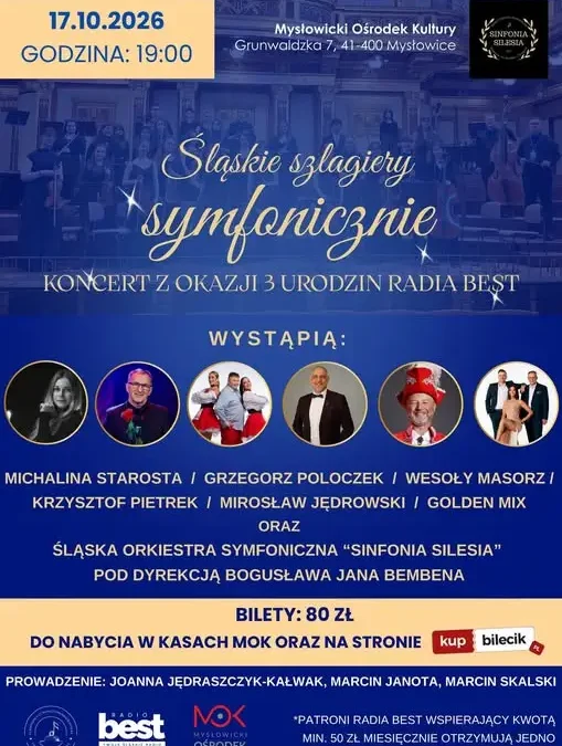Śląskie szlagiery symfonicznie w Mysłowicach – koncert z okazji 3. urodzin Radia BEST
